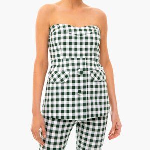 Tuckernuck green gingham marnie top